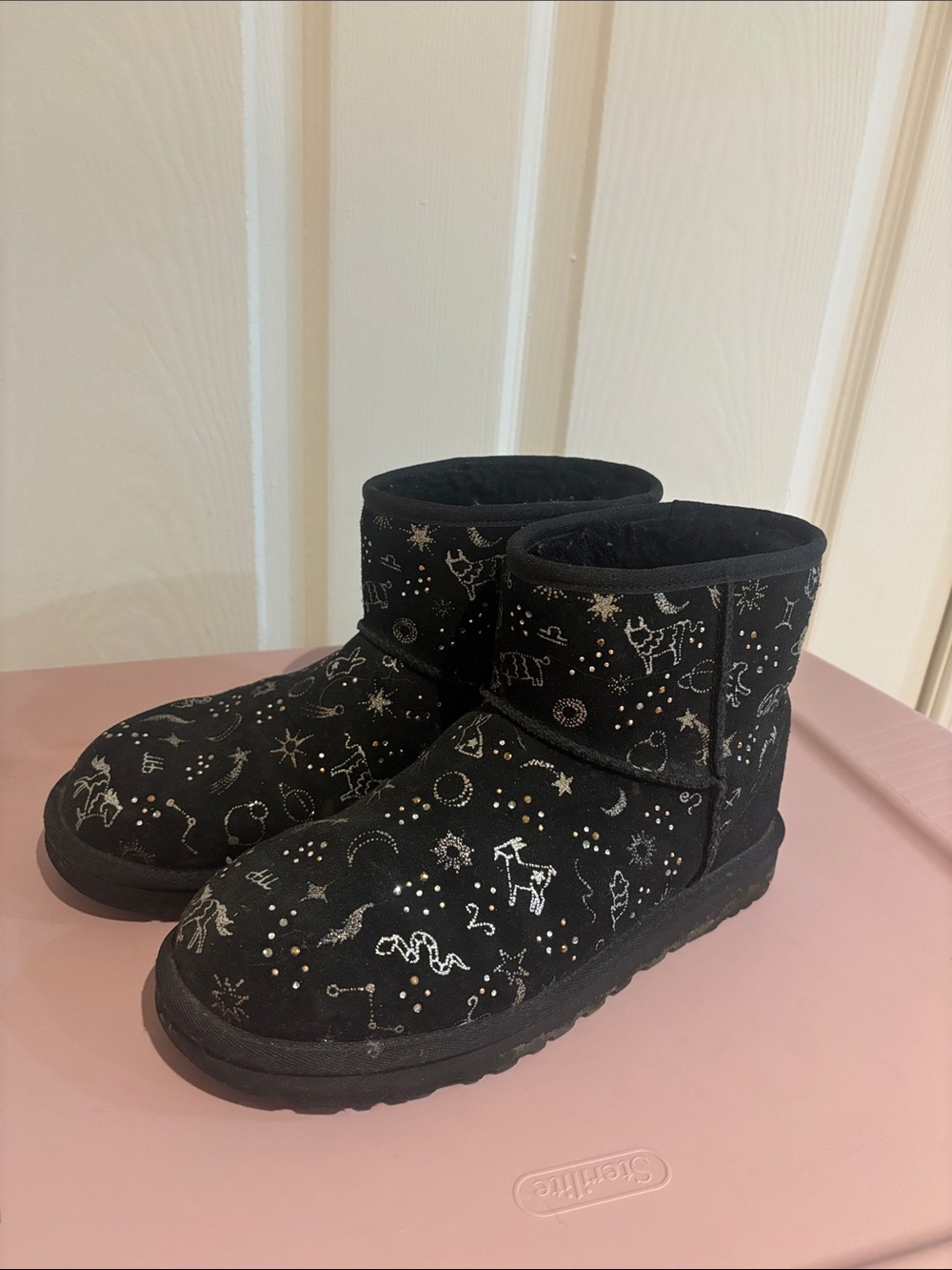UGG Black Metallic Constellation Short Booties